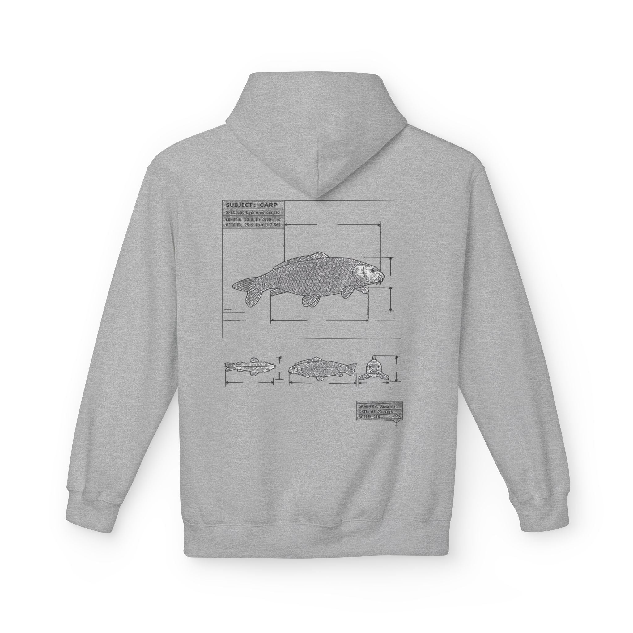 Dark Rose Carp Blueprint Hoodie